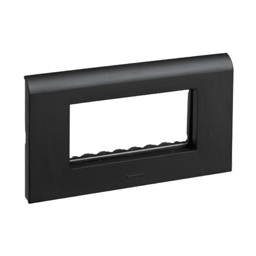 Legrand Myrius 12M Black Plate With Frame, 6732 32